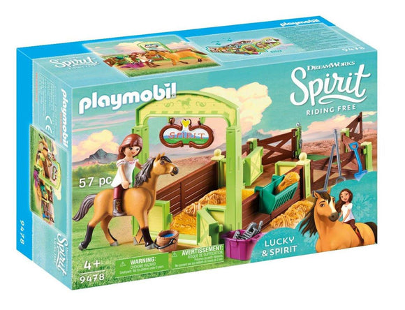 Playmobil Lucky & Spirit with Horse Stall 9478 
