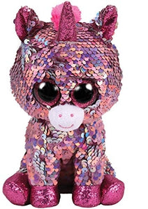 Beanie Boos - Sparkle Pink Flippable Sequin Unicorn Medium - Jouets Choo Choo