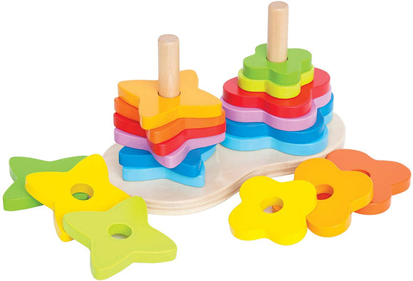 Hape - Double Rainblow Stacker Educational Toys & Games