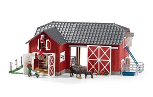 Large Red Barn with Animals & Accessories