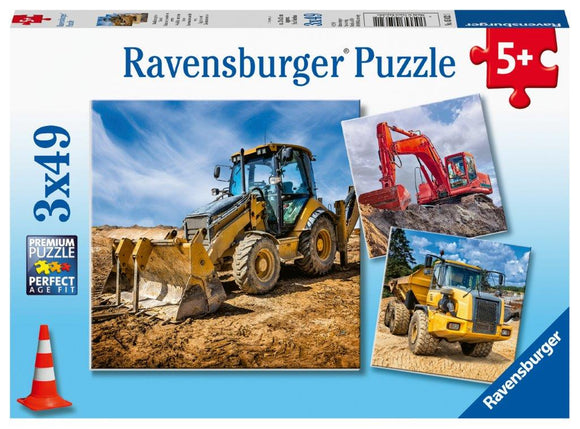 Ravensburger Diggers at Work - 3 x 49 pc Puzzles