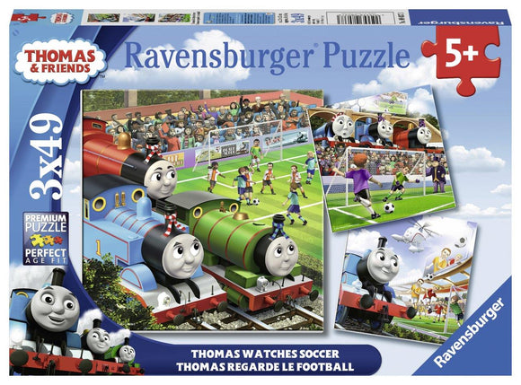 Ravensburger Thomas Watches Soccer - 3 x 49 pc Puzzles 