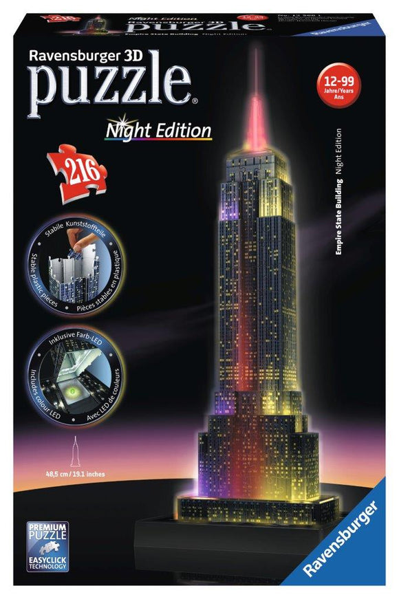 Ravensburger 3D Empire State Building Night Edition - 216 pc puzzle-buildings