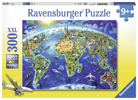 Ravensburger World Landmarks Map - 300 pc Puzzles