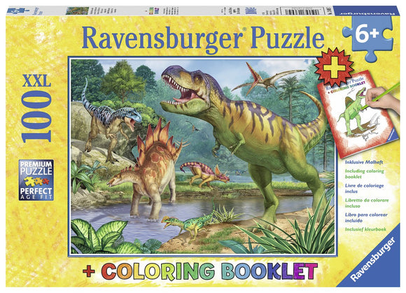 Ravensburger World of Dinosaurs - 100 pc Puzzle + Coloring Book