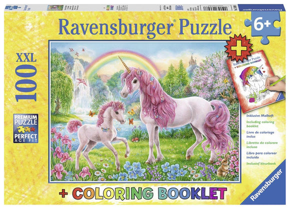 Ravensburger Magical Unicorns - 100 pc Puzzle + Coloring Book