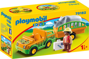 Playmobil Zoo vehicle with rhinoceros - 70182