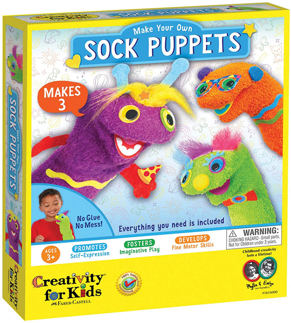 Creativity For Kids - Make Your Own Sock Puppets  Craft Kit