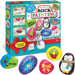 Creativity For Kids - Holiday Hide and Seek Rock Painting Kit   Craft Kit