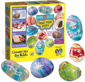 Creativity For Kids - Hide & Seek Paint Pour Rocks Craft Kit