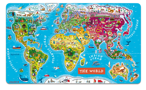 Magnetic World Puzzle - English